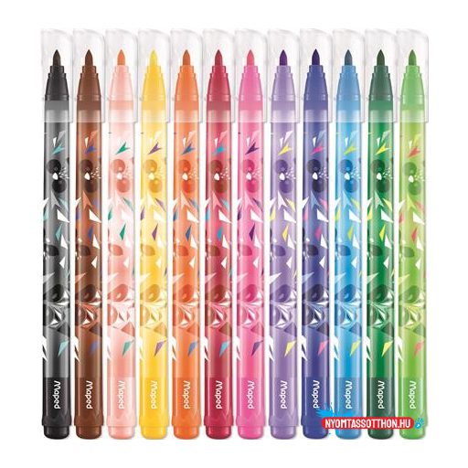 Filctoll készlet, 2,8 mm, kimosható, MAPED "Mini Cute", 12 különböző szín