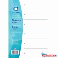 Elválasztólap, színes mûanyag 6 részes Bluering(R)