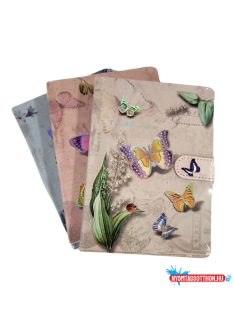 Lepke mintájú aranyozott keményfedeles notesz
