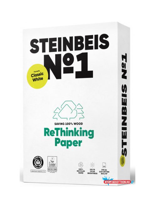 A/4 Steinbeis No.1 Classic White 80g. újrahasznosított másolópapír ISO 70-as fehérségű