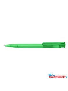   Golyóstoll nyomógombos 0,8mm, mûanyag transparens zöld test, Ico Star, írásszín zöld