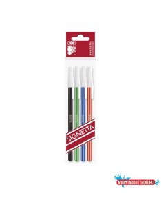 Golyóstoll 0,7mm, kupakos, Ico Signetta, 4 klf.szín