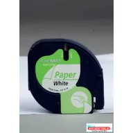 DYMO Letmatag 12mm x 4m White-Black 912200 (For Use)