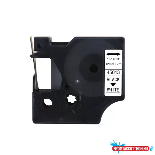 Feliratozógép szalag kompatibilis Dymo S0720530/45013 12mmx7m ECO fekete/fehér