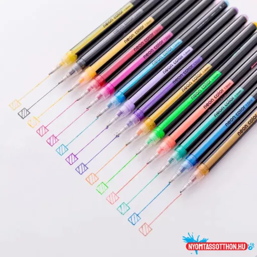 Neon zselés toll szett (12 db)