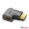 Vention HDMI/M (90fokos) -> HDMI/F (4K,síklapos, fekete), adapter