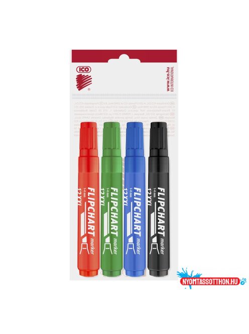 Flipchart marker vízbázisú 1-4mm, vágott Artip 12XXL, 4 klf.szín