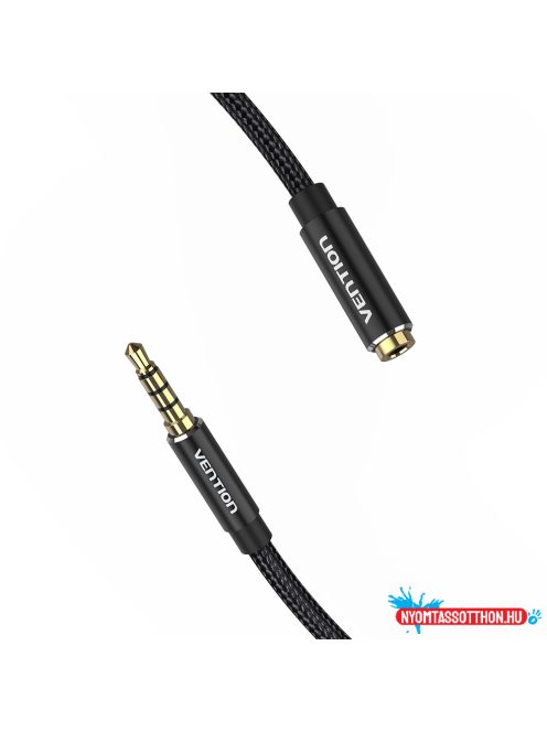 Vention 3.5mm jack/M -> 3.5mm/F, 1,5m, (hosszabbító,audio,fekete), kábel