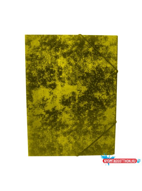 Gumis mappa A4, festett prespán mintás karton Bluering(R) sárga