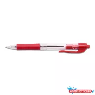   Golyóstoll 0,7mm, gumírozott piros átlátszó test, Bluering® R2, írásszín piros