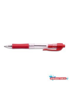   Golyóstoll 0,7mm, gumírozott piros átlátszó test, Bluering® R2, írásszín piros