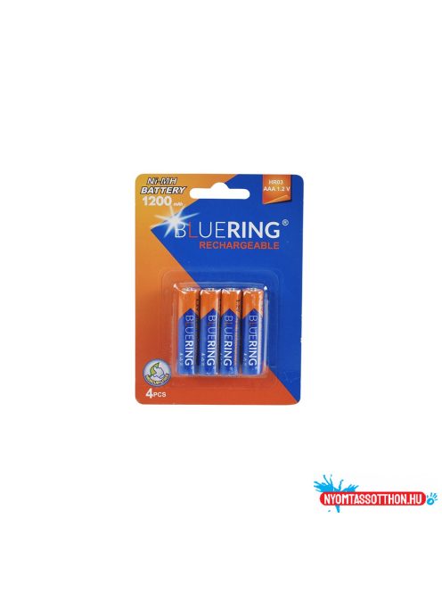 Elem tölthetõ akku AAA mikro 1,2V HR03 1200mah 4 db/csomag, Bluering(R)