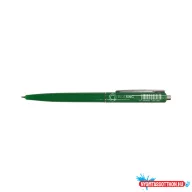   Golyóstoll 0,8mm, nyomógombos műanyag zöld test, Bluering® Z3, írásszín zöld