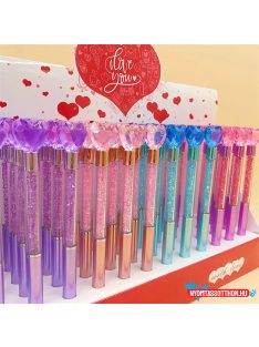   Szivecskés - kristályos csillámos testű golyóstoll, 0.5mm