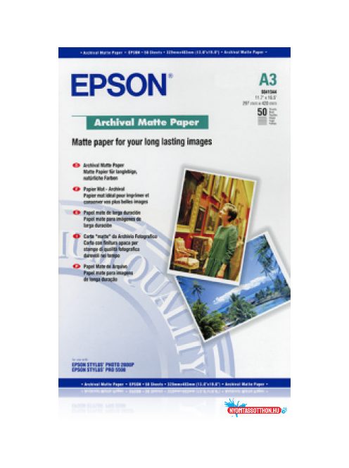 Epson A/3 Archival Matt Fotópapír 50Lap 192g (Eredeti)