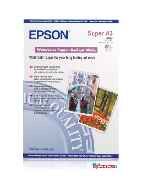 Epson A/3+ Watercolor Papír 20Lap 190g (Eredeti)