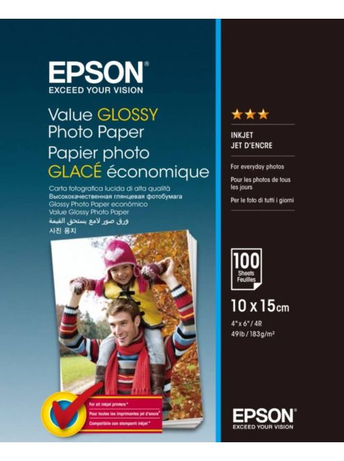Epson 10x15 Economical Glossy Paper 100 Sheet 183g