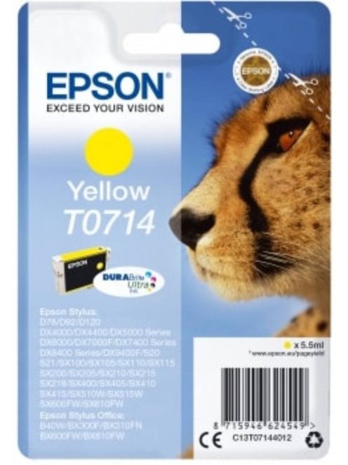 Epson T0714 cartridge Yellow 5.5ml (Original)