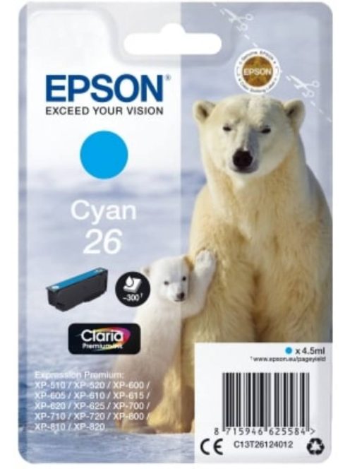 Epson T2612 Patron Cyan 4,5ml 26 (Eredeti)