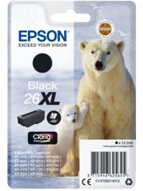 Epson T2621 cartridge Black 12.2ml 26XL (Original)
