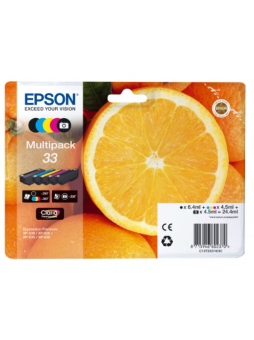 Epson T3337 Patron Multipack 33 (Bk,Bk,Y,C,M) (Eredeti)
