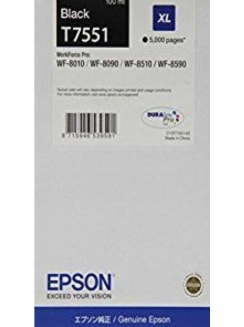 Epson T7551 cartridge Bk 5K (Original)