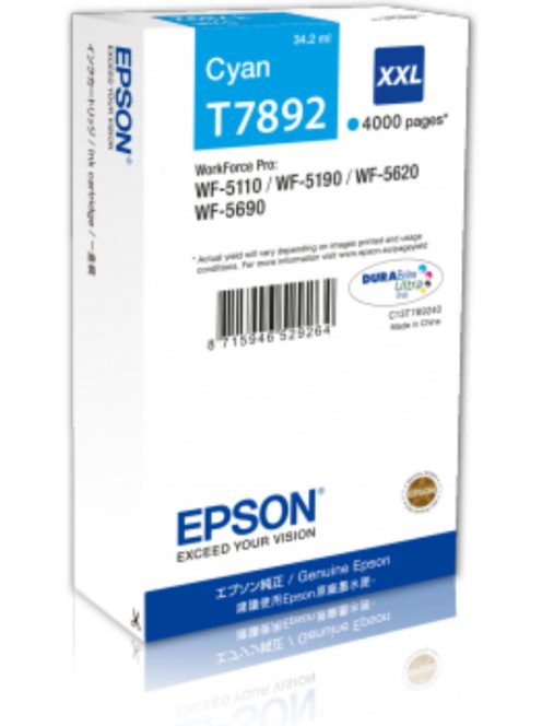 Epson T7892 cartridge Cyan 4K (Original)