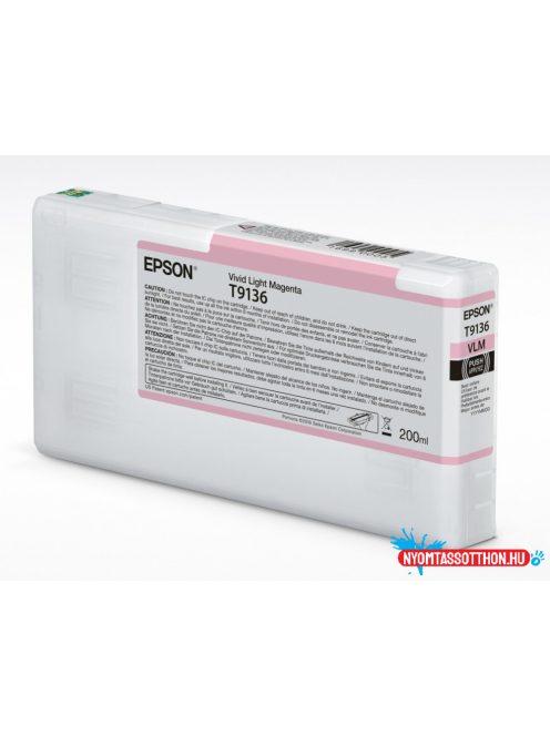 Epson T9136 Patron Vivid Light Magenta 200ml (Eredeti)