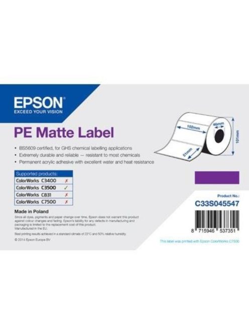 Epson 102mm * 51mm, 335 inkjet label