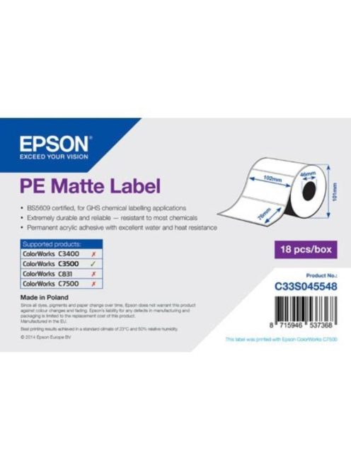 P Epson 102mm*76mm, 365 inkjet cimke