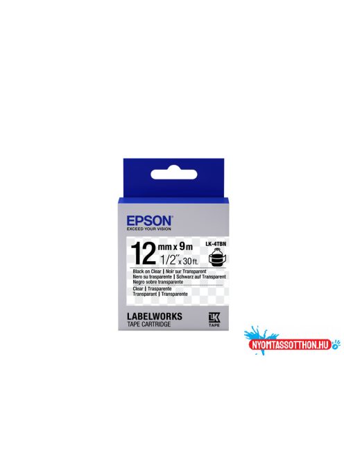 Epson LK-4TBN Black/Transparent 12mm szalag (9m)