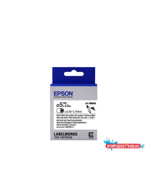 Epson LK-4WBA5 Black/White 5mm szalag(2.5m)