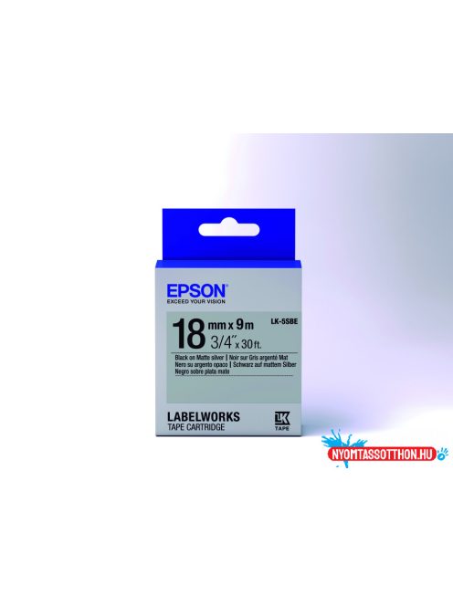 Epson LK-5SBE Black/Matt Silver 18mm szalag (9m)