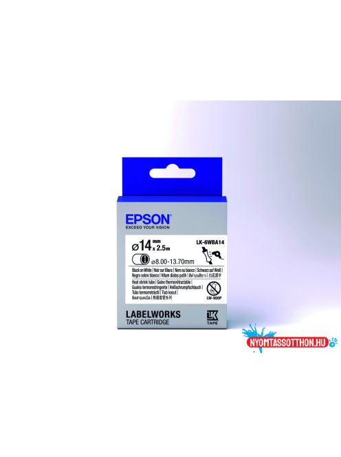 Epson LK-6WBA14 Black/White D14mm szalag(2.5m)