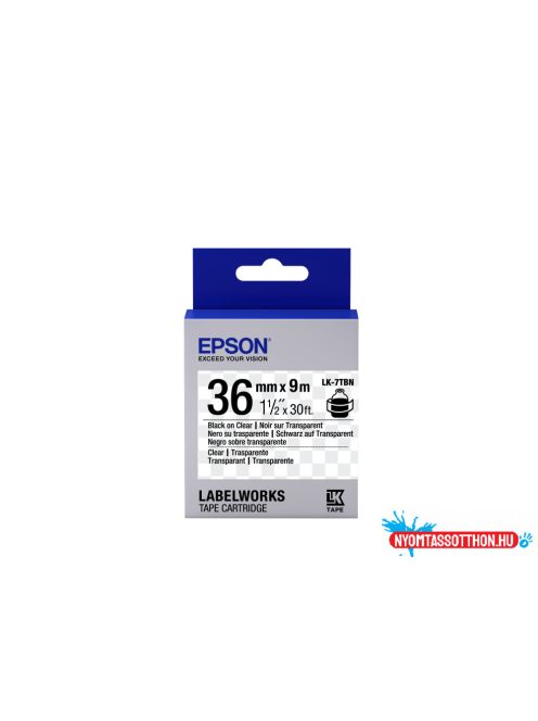 Epson LK-7TBN Black/Transparent 36mm szalag(9m)