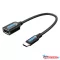 Vention USB-C 2.0/M ->  USB-A/F, 0,15m, (OTG,fekete,PVC), kábel