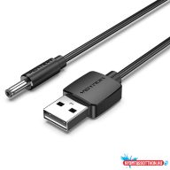   Vention USB-A -> 3.5mm jack/M, 0,5m, (5V, DC power, fekete), kábel
