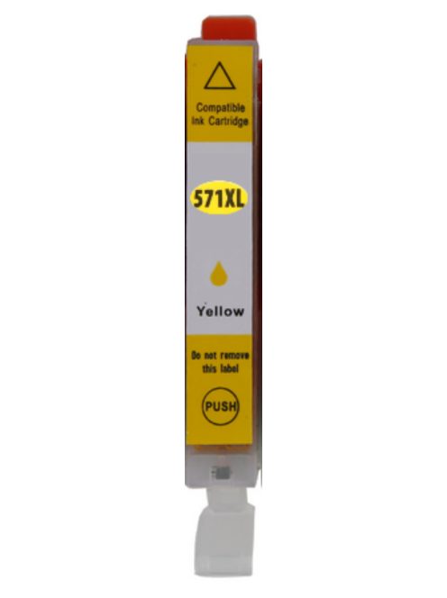 CLI-571 yellow compatible, XL-size remanufactured ink cartridge (chip) PREMIUM