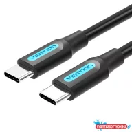 Vention USB-C 2.0/M , 1m, (fekete, PVC),  kábel