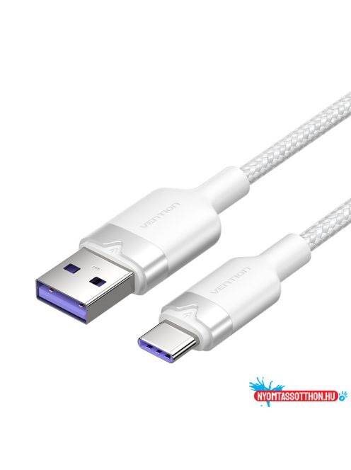 Vention USB-A 2.0/M -> USB-C/M, 2m,(fehér,6A), kábel