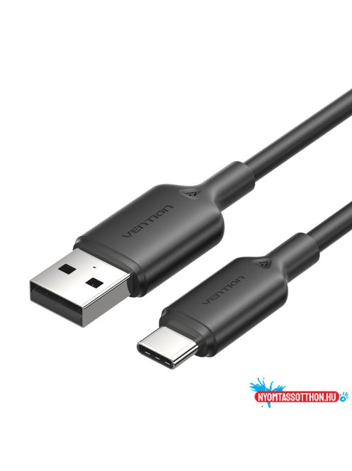 Vention USB-A 2.0/M -> USB-C/M, 1m,(fekete), kábel