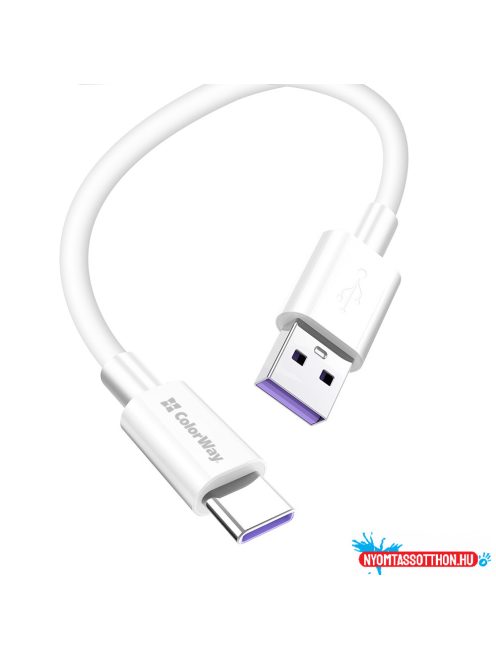 Colorway USB-C kábel (gyors töltés) 5,0А 1 méter fehér (CW-CBUC019-WH)