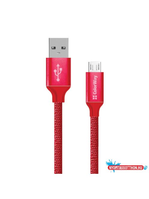 Colorway USB MicroUSB kábel 2m 2,4A piros (CW-CBUM009-RD)