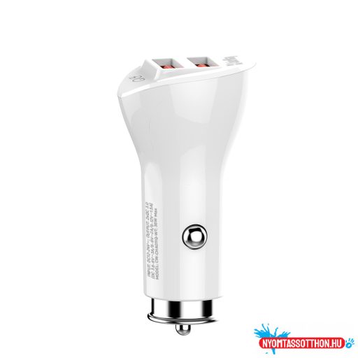 Autós töltő ColorWay 2USB Quick Charge 3.0 (36W) fehér (CW-CHA011Q-WT)