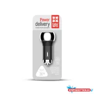   Autós töltő ColorWay 2USB (Power Delivery Port + QC3.0 ) (36W) fekete (CW-CHA012PD-BK)