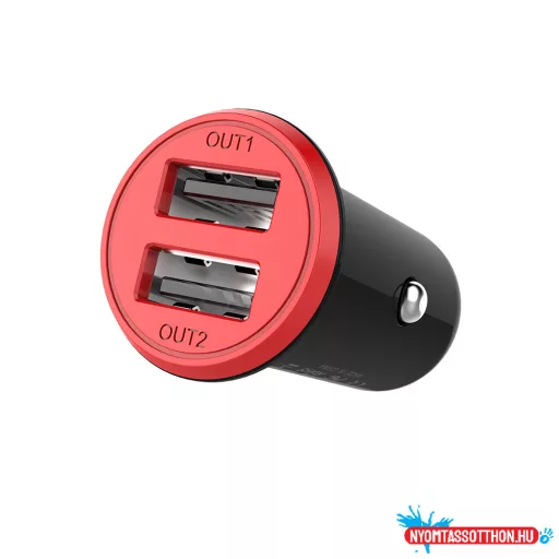 Autós töltő Colorway 2USB AUTO ID 3.4A (17W) piros/fekete