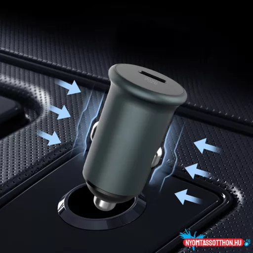 Autós töltő Colorway 1USB (USB-C 20W) Szürke