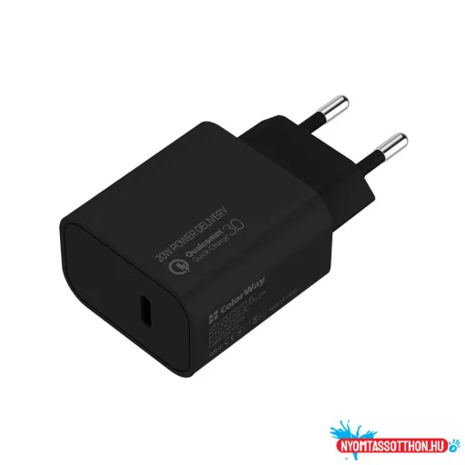 ColorWay AC töltő USB-C 20W V2 fekete (CW-CHS026PD-BK)