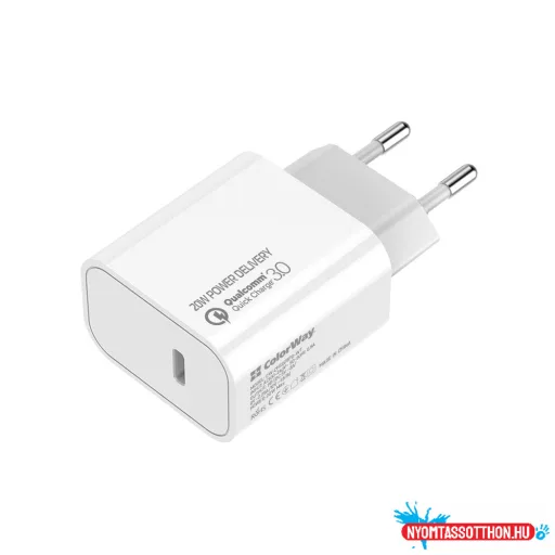 ColorWay AC töltő  USB-C 20W V2 fehér (CW-CHS026PD-WT)