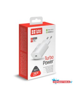   ColorWay AC töltő tápellátó port PPS USB-C (25W) fehér (CW-CHS033PD-WT)